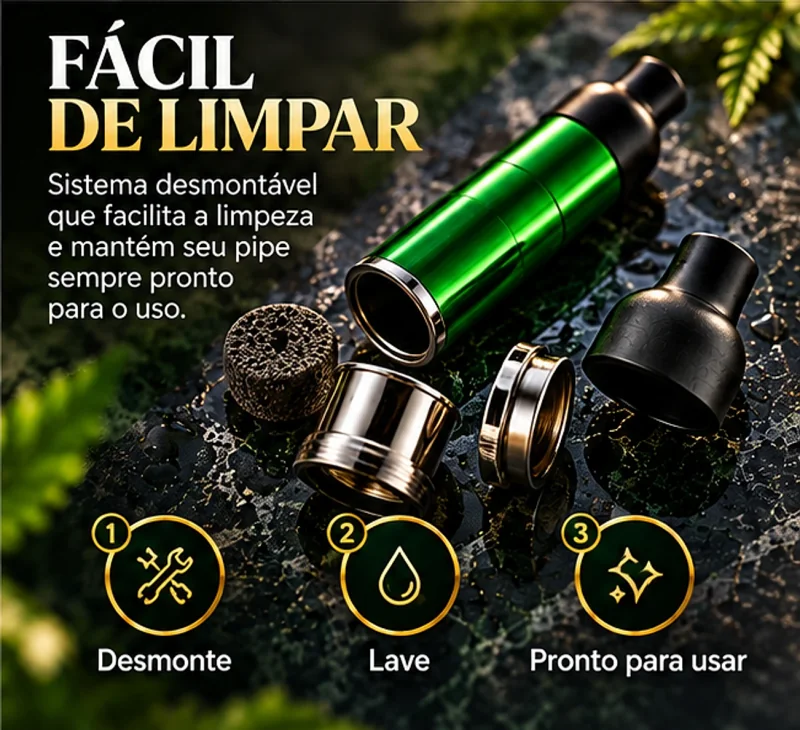 Sistema desmontável e fácil de limpar do AirFlow™ Pipe com peças internas laváveis em três etapas simples